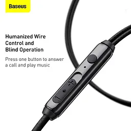 Дротові навушники Baseus Encok H19, 3.5mm, 1.2m (NGH19-03) black - мініатюра 7