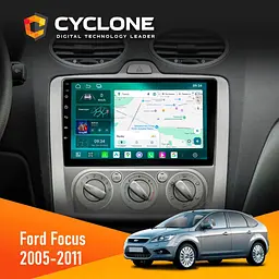 Штатна магнітола Ford Focus 2 2005-2011 Black Cyclone C9-013 4x64 DSP 4G Cyclone (НФ-00008729)