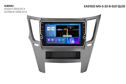 Штатна автомагнітола EasyGo M9-3-32-B-SLO QLED Subaru Legacy, Outback