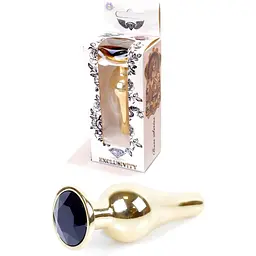 Анальна пробка Boss Of Toys Boss Series - Jewellery Gold Butt Plug Black, BS6400065, Золотий / Чорний - мініатюра 3