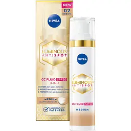 Тональний CC флюїд NIVEA Luminous630 Antispot 3 в 1 середній SPF30 40 мл (89609)