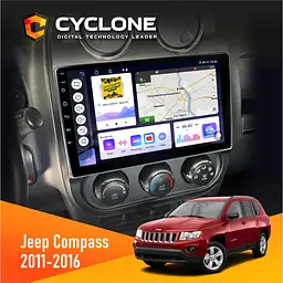 Штатна магнітола Jeep Compass, Patriot 2011-2016 Cyclone C10-011 4x64, DSP Cyclone (НФ-00005245)