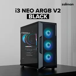 Zalman Корпус I3 Neo ARGB V2 без БР, 2xUSB3.0, 1x Type C, 4x120мм ARGB, VGA 355мм, LCS ready, TG Side Panel, ATX, чорний - мініатюра 2