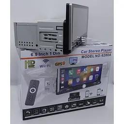 Автомагнітола 1DIN 6280A 2 x 32 ГБ із сенсорним екраном 6.9 діагональ Android 13 Bluetooth GPS Wi-Fi Чорний - мініатюра 6