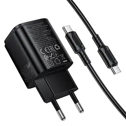 МЗП Borofone BAS85A Star PD30W+QC3.0 (1USB-A/1C) + кабель Type-C to Type-C Black - мініатюра 3