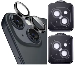 Захисне скло на камеру DK для Apple iPhone 15 Plus Lens Metal Ring Eagle Eye 015735 black 2 шт. - мініатюра 2