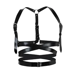 Шкіряна портупея Art of Sex - Melani Leather harness, Чорна L-2XL - мініатюра 1