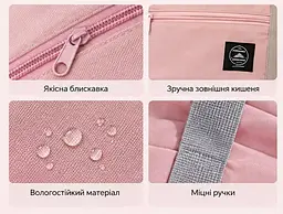 Сумка жіноча дорожня для подорожей відпочинку спорту та щоденних справ ніжно-рожева - мініатюра 3