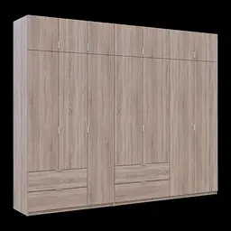 Розпашна Шафа для одягу Doros Лукас Дуб сонома 3+4 ДСП 300х50х240 (42005131) - мініатюра 6