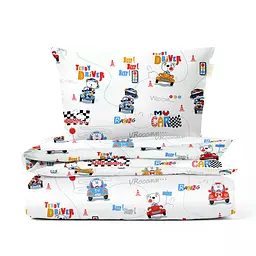 Дитяча постіль Cosas Teddy Driver без простирадла 110х140 см (TeddyDrivepColor_140_2)