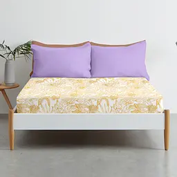 Простирадло Cosas на резинці 100х200 tropical leaves, жовтий (PetalsYellow_100x200x20) - мініатюра 3