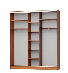Шафа-купе тридверна MebelStar Стандарт AL 2ДСП/Дзеркало 200x45x240 см Аляска сірий (MBS-1563) - мініатюра 2