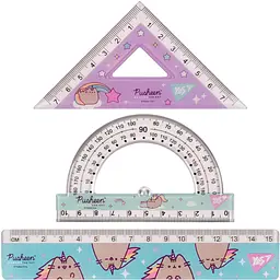Набір лінійок Yes Pusheen 3 предмети лінійка 15 см (370675) - мініатюра 2