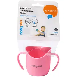 Тренувальна чашка BabyOno з ручками 120 мл рожева (1463/04) - мініатюра 3