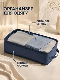 Набір дорожніх органайзерів для валізи 11 в 1 для одягу, взуття та косметики синій (49676174) - мініатюра 4