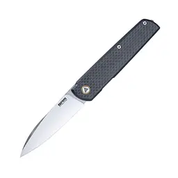 Нож складной туристический SRM 408L-KB (8.2 см) 14C28N/G10, карбон черный