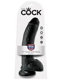 Фалоімітатор King Cock 9" With Balls 26 см чорний - мініатюра 5