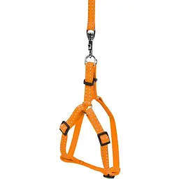 Шлея Dog Extreme з нейлону регульована з повідцем (14мм, довжина 115см, В:40-55см) помаранчевий - мініатюра 2