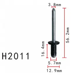 Заклепки металева Toyota, Mitsubishi (9026906017, 90269A0005, MR328796) (H2011) - мініатюра 2