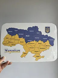 Дитячий дерев’яний пазл Карта України кольоровий 35 x 23 см - мініатюра 4