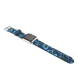 Ремінець Creasted для годинника Apple Watch 38 мм 40 мм силіконовий з пряжкою, Camouflage with blue - мініатюра 4