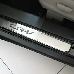 Накладки на пороги для Honda CR-V 2012-2017 Нержавіюча сталь із загином та Логотипом 4 шт (Premium P-HO24) - мініатюра 3