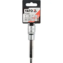 Головка торцева Yato квадрат 1/2" HEX M6 L= 100 мм подовжена (YT-04392) - мініатюра 3