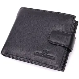 Горизонтальний гаманець середнього розміру з натуральної шкіри ST Leather 22454 чорний