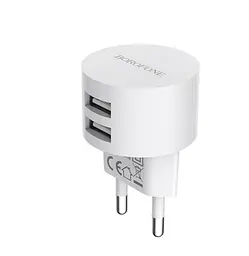 Адаптер зарядний набір із кабелем USB-C - Borofone BA23A 2 USB 2.4A - мініатюра 3