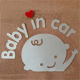 Наклейка в автомобіль Baby in car BOY Білий - мініатюра 3