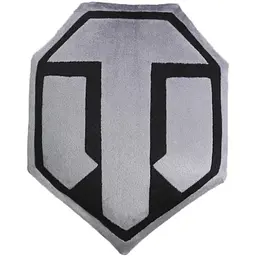 Подушка декоративна лого гри "World of Tanks" WG043334 семикутна, сіро-чорна