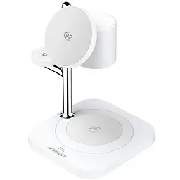 Бездротовий зарядний пристрій Acefast E39 desktop 4in1 Qi2 32.5W White - мініатюра 3