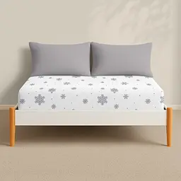 Простирадло на резинці фланель 160х200х30 SNOWFLAKES SILVER COSAS (4822052475898) - мініатюра 3