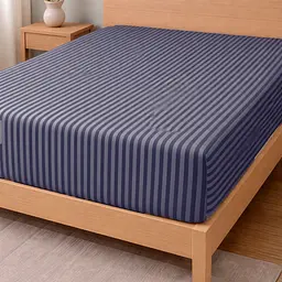 Простирадло на гумці Love You Смужка Синя бязь 160х200+25 см (7634)