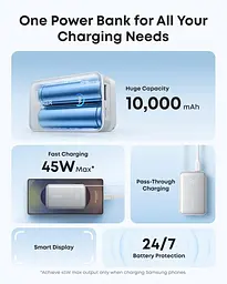 Портативний зарядний пристрій Anker Nano - 10000 mAh 45W USB-C Cable White (7198078) - мініатюра 3
