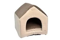 Хатка Елегант Zoobaza - бежевий+коричневий, 34х39х38