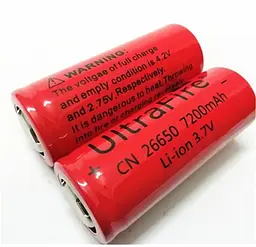 Акумулятор Ultra Fire 26650 7200mAh 3.7В (Червоний) - мініатюра 3