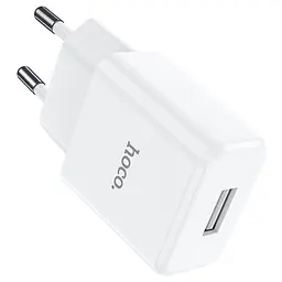 Мережевий зарядний пристрій Hoco N9 1USB (White) [67469] - мініатюра 2