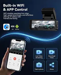 Автомобільний відеореєстратор SIXWIN 4K+2K з GPS, ADAS і двома камерами - мініатюра 2