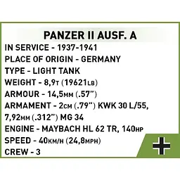 Конструктор Cobi Друга світова війна Танк Panzer II, 250 деталей (COBI-2718) - мініатюра 7