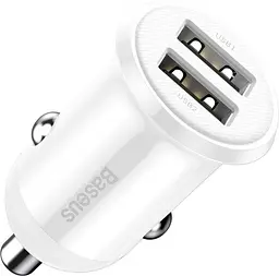 Автомобільний зарядний пристрій Baseus Grain Pro 4.8A 2USB, білий (CCALLP-02)
