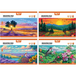 Альбом для малювання Yes Orange Line А4 28 аркушів скоба з перфорацією 4 шт. (130617)