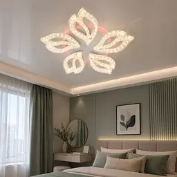 Сучасна LED-люстра Diasha 25100/5WH LED 3color біла 80 Вт з пультом і димером - мініатюра 2