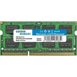 Модуль пам'яті Golden Memory SO-DIMM DDR3L 4GB 1600MHz (GM16LS11/4)