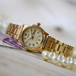 Жіночі годинники кварцові наручні золоті японські оригінальні Casio LTP-V006G-9BUDF (модуль №5237) - мініатюра 5