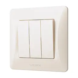 Вимикач Videx BINERA 3кл кремовий (VF-BNSW3-CR)