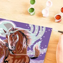Картина за номерами Кінь з лошам Ravensburger CreArt 24×18 см з блискітками та рамкою 15 акрилових фарб від 11 років (SKU-279) - мініатюра 4