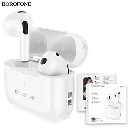 Bluetooth навушники Borofone BW58 TWS (білий) - мініатюра 3