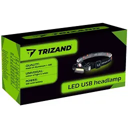 Налобний ліхтар TRIZAND L18371 з магнітом, USB зарядка, 200 лм, Польща - мініатюра 2