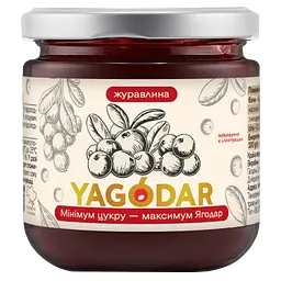 Джем з низьким вмістом цукру Yagodar Журавлина 210 г